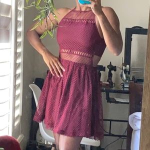 FINAL PRICE Empyre burgundy mesh skater dress